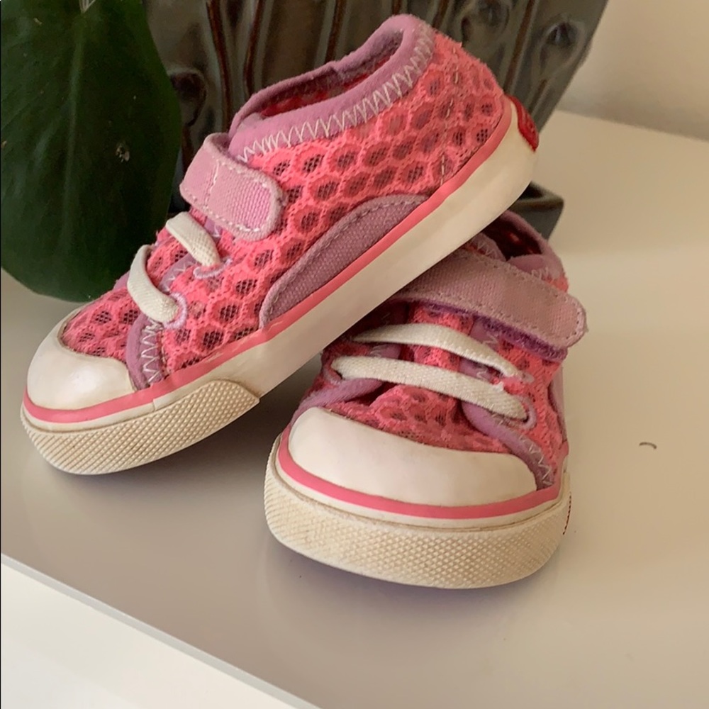 Summer Pink and lavender see kai run sneakers